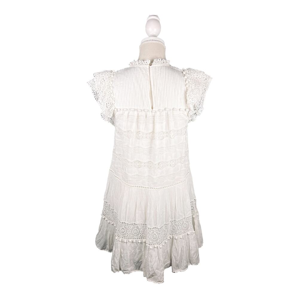 Ulla Johnson Octavia Dress Cowrie Lace Pintuck Mini Dress Size 4 Ivory - Picture 2 of 7